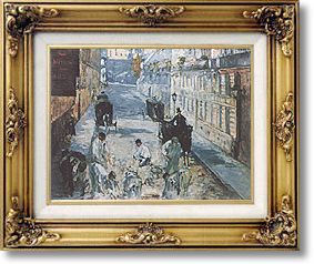 Famous Paintings - La Rue Mosnier with Pavers by Manet