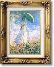 Famous Paintings - Woman with Umbrella (turned to the right) by Claude Monet