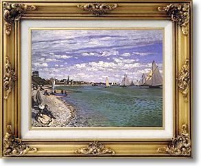 Famous Paintings - Regatta at Sainte-Adresse by Claude Monet