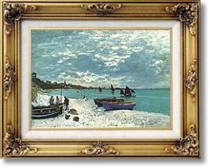 Famous Paintings - The Beach at Sainte-Adresse by Claude Monet