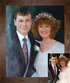 Paintings from photographs: wedding portraits